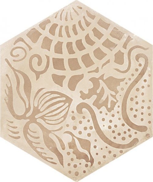 Marco Corona TERRA  Floreale Esagone vers F Decor 25 x 21,6