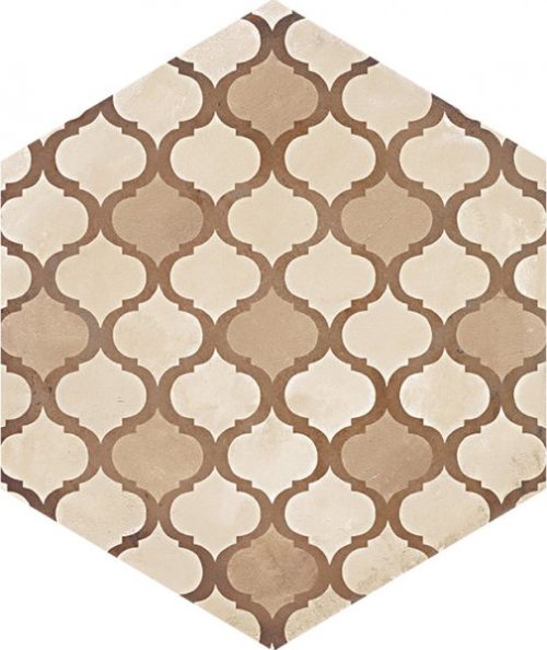 Marco Corona TERRA  Coloniale Esagone vers F Decor 25 x 21,6
